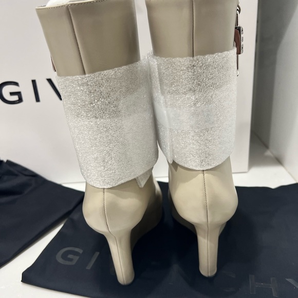 Givenchy G Lock Wedge Ankle Boot Natural Beige Leather 38.5 - Picture 5 of 8